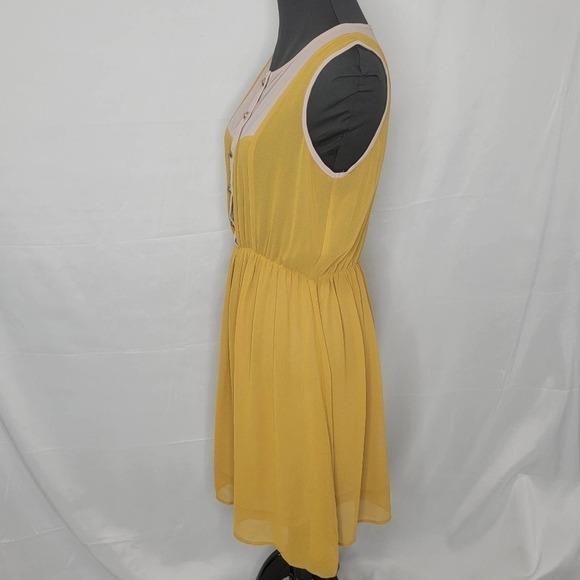 Unbranded Tank Sheer Mustard and Cream Dress - Picture 11 of 16